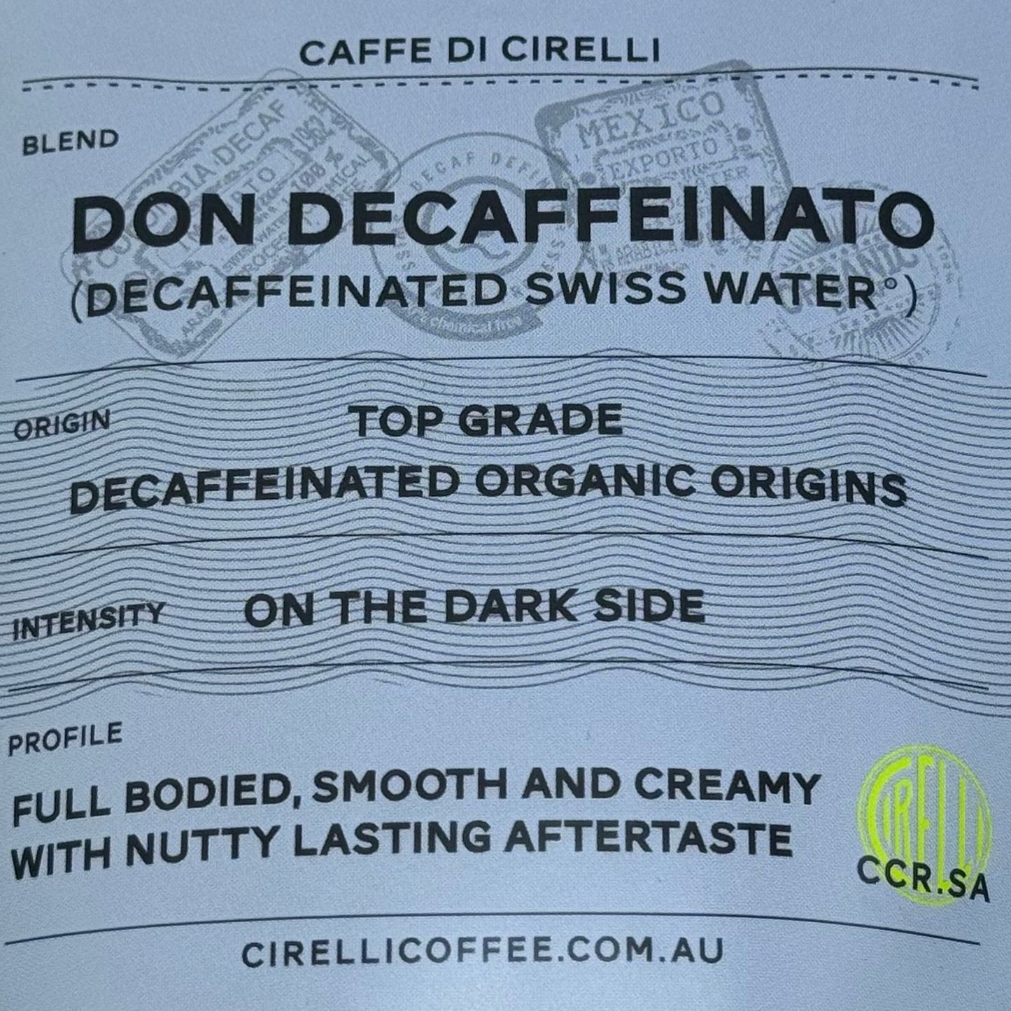 CIRELLI | Don Decaffeinato - Wholebean Coffee